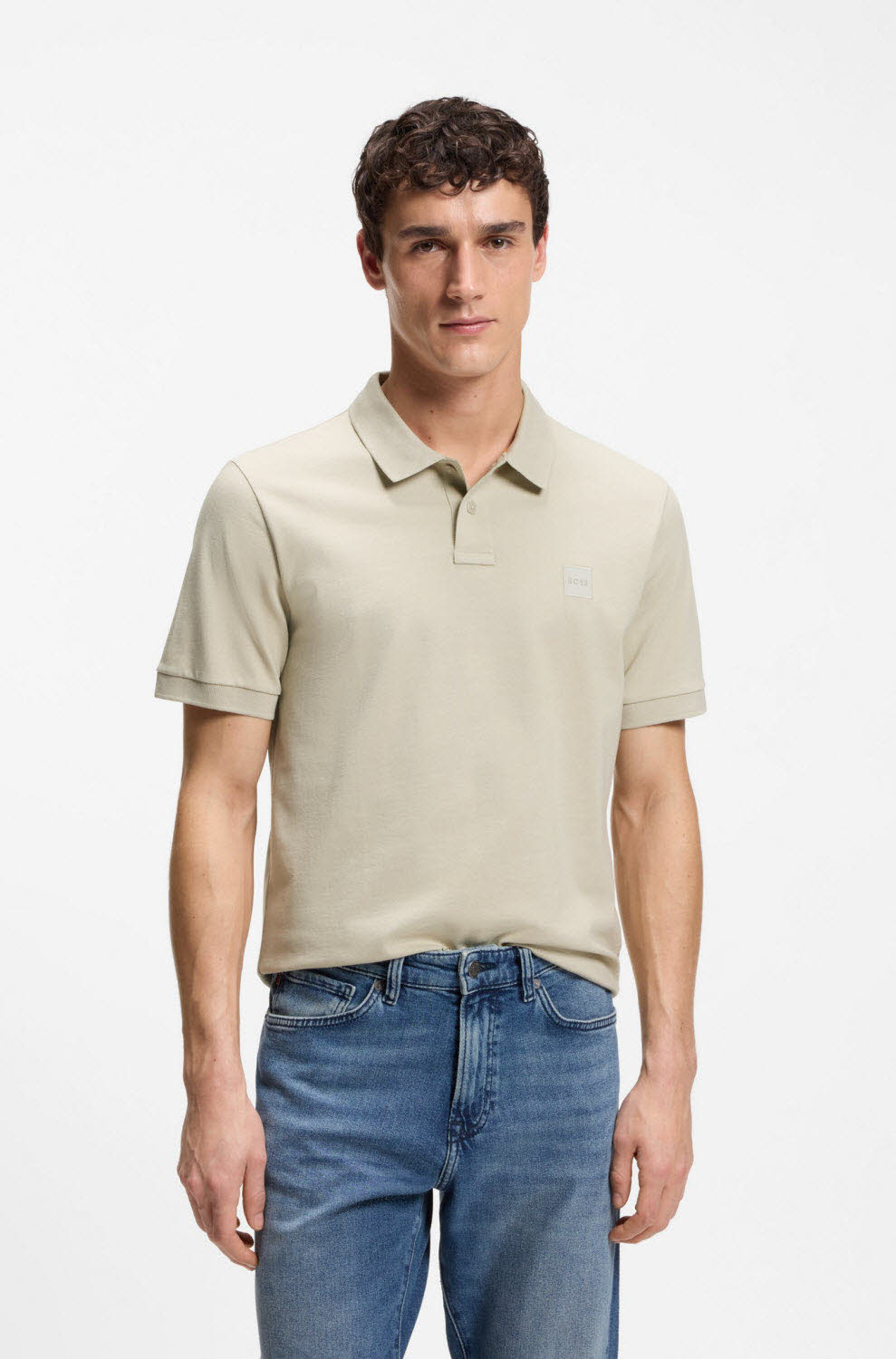 Hugo Boss  Slim-Fit Polohemd aus Stretch-Baumwolle mit Logo-Aufnäher Herren