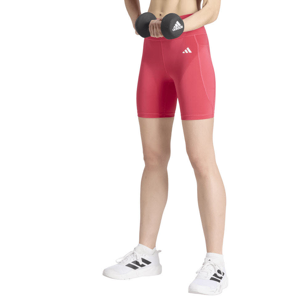 Adidas Optimé Essentials kurze Leggings mit Tasche, 18 cm