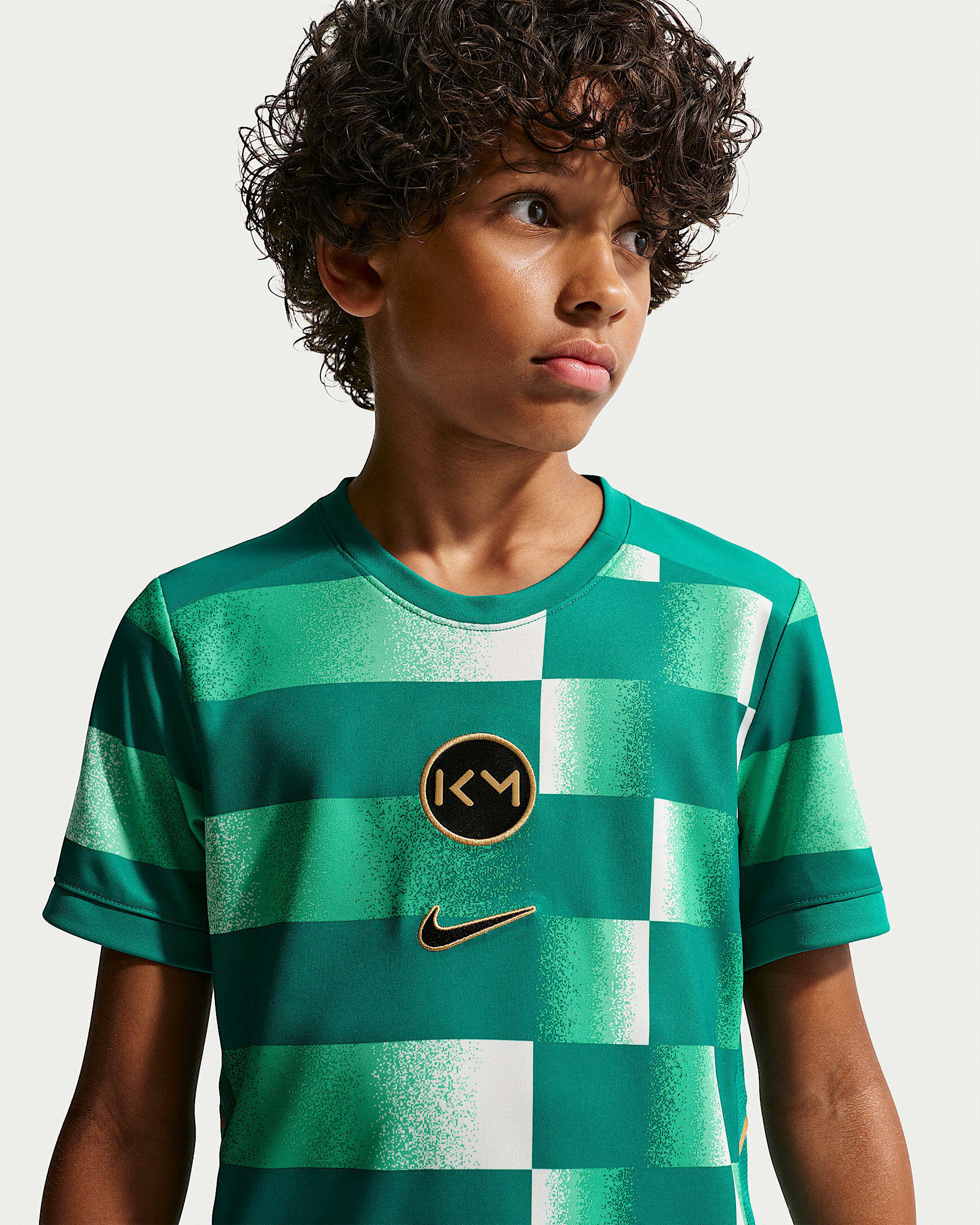 Kylian Mbappé Academy Dri-FIT Kurzarm-Fußballoberteil (ältere Kinder)