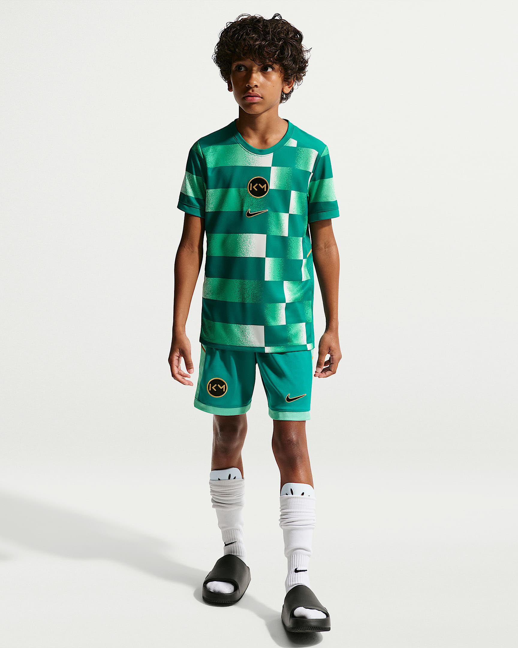 Kylian Mbappé Academy Dri-FIT Kurzarm-Fußballoberteil (ältere Kinder)
