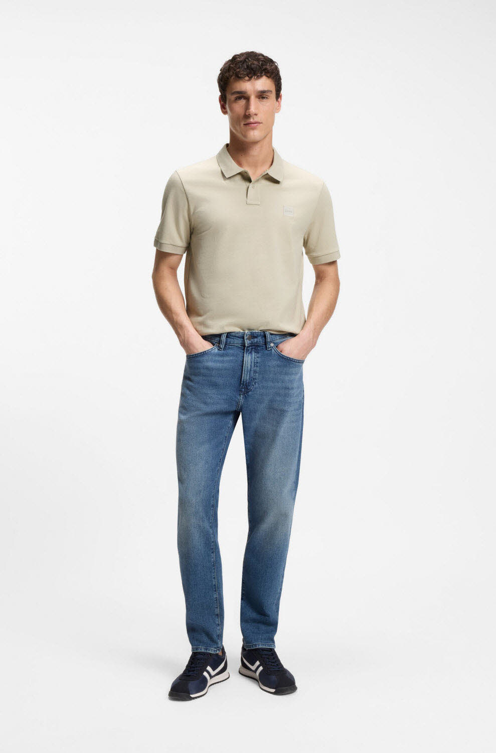 Hugo Boss  Slim-Fit Polohemd aus Stretch-Baumwolle mit Logo-Aufnäher Herren