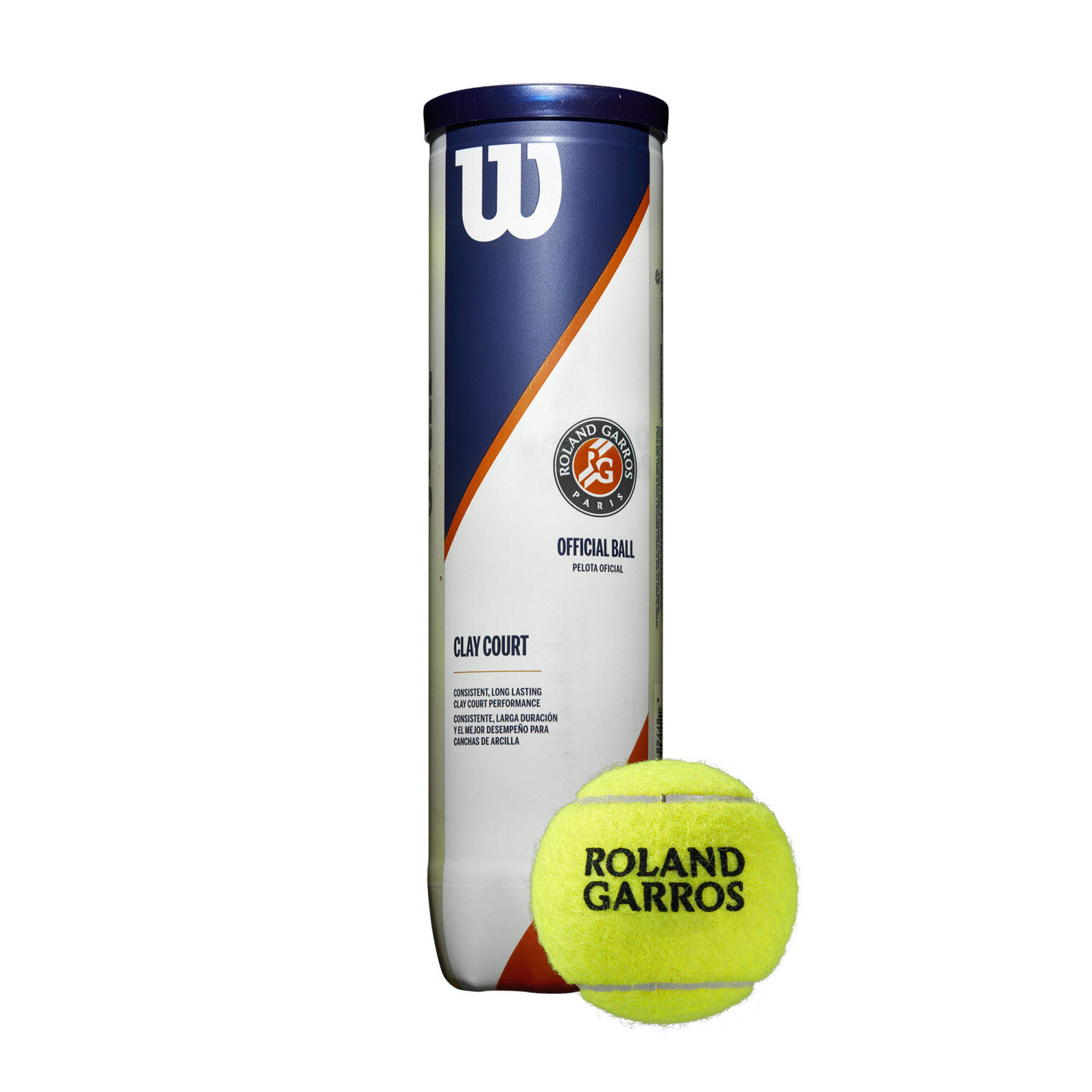 Wilson Roland Garros Clay Court Einzeldose mit 4 Tennisbällen