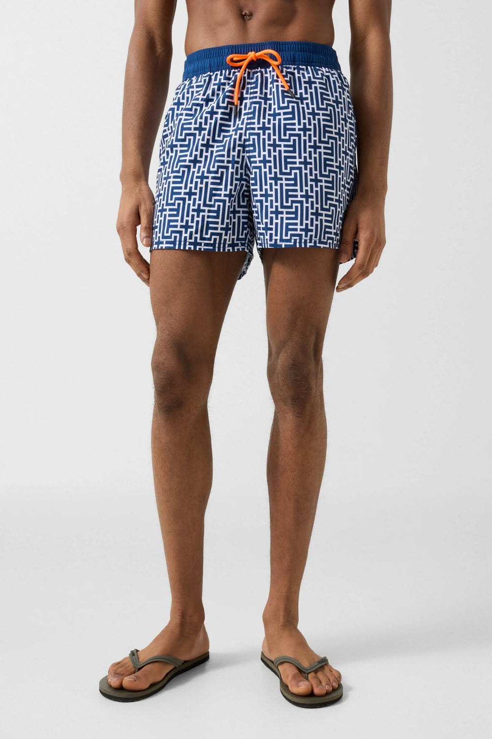 Fire+Ice Badeshorts Nelson in Navy-Blau/Weiß Herren