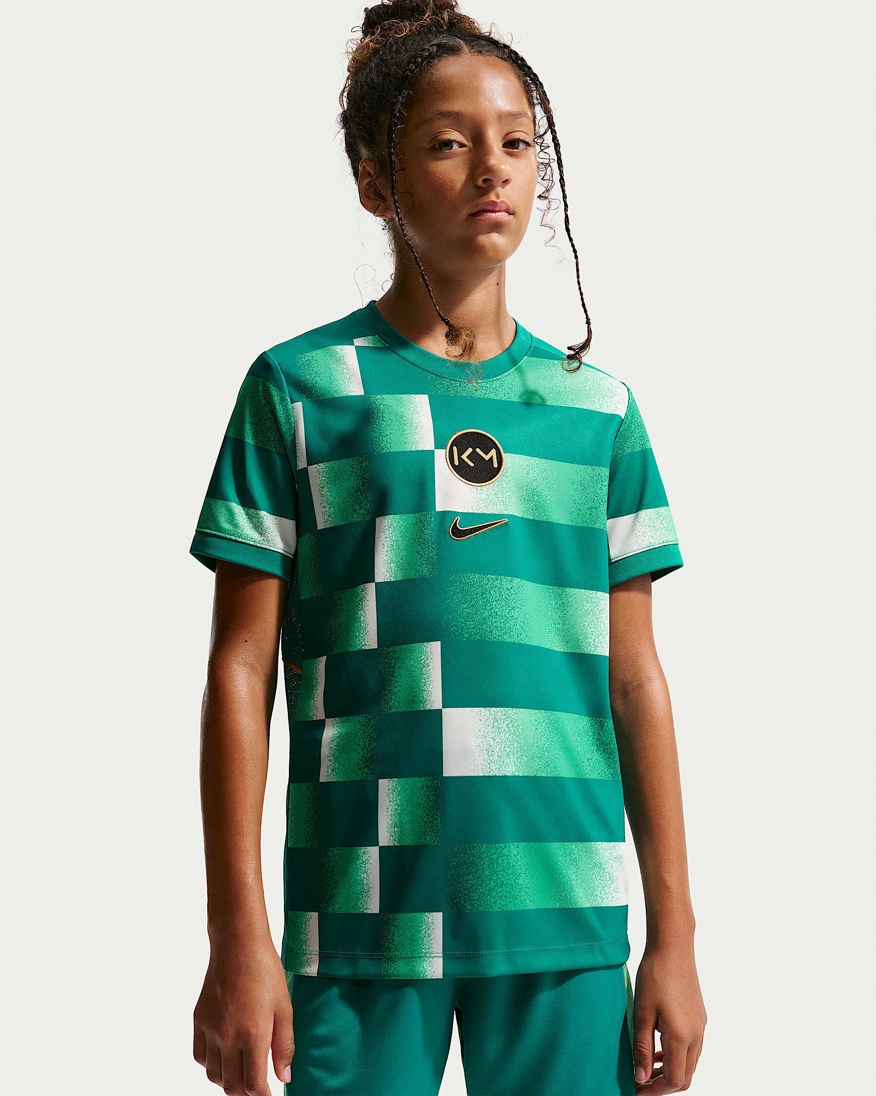 Kylian Mbappé Academy Dri-FIT Kurzarm-Fußballoberteil (ältere Kinder)