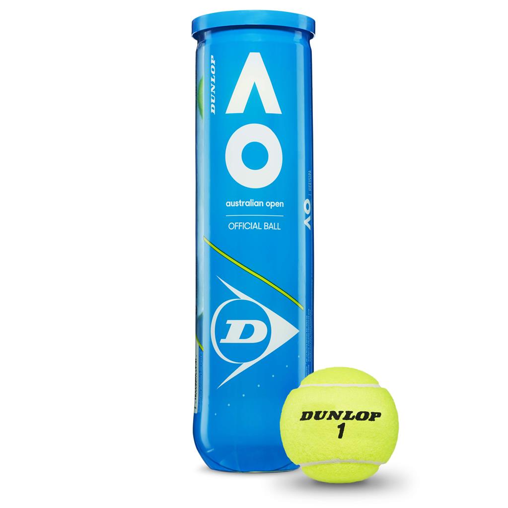 Dunlop AUSTRALIAN OPEN Einzeldose mit 4 Tennisbällen