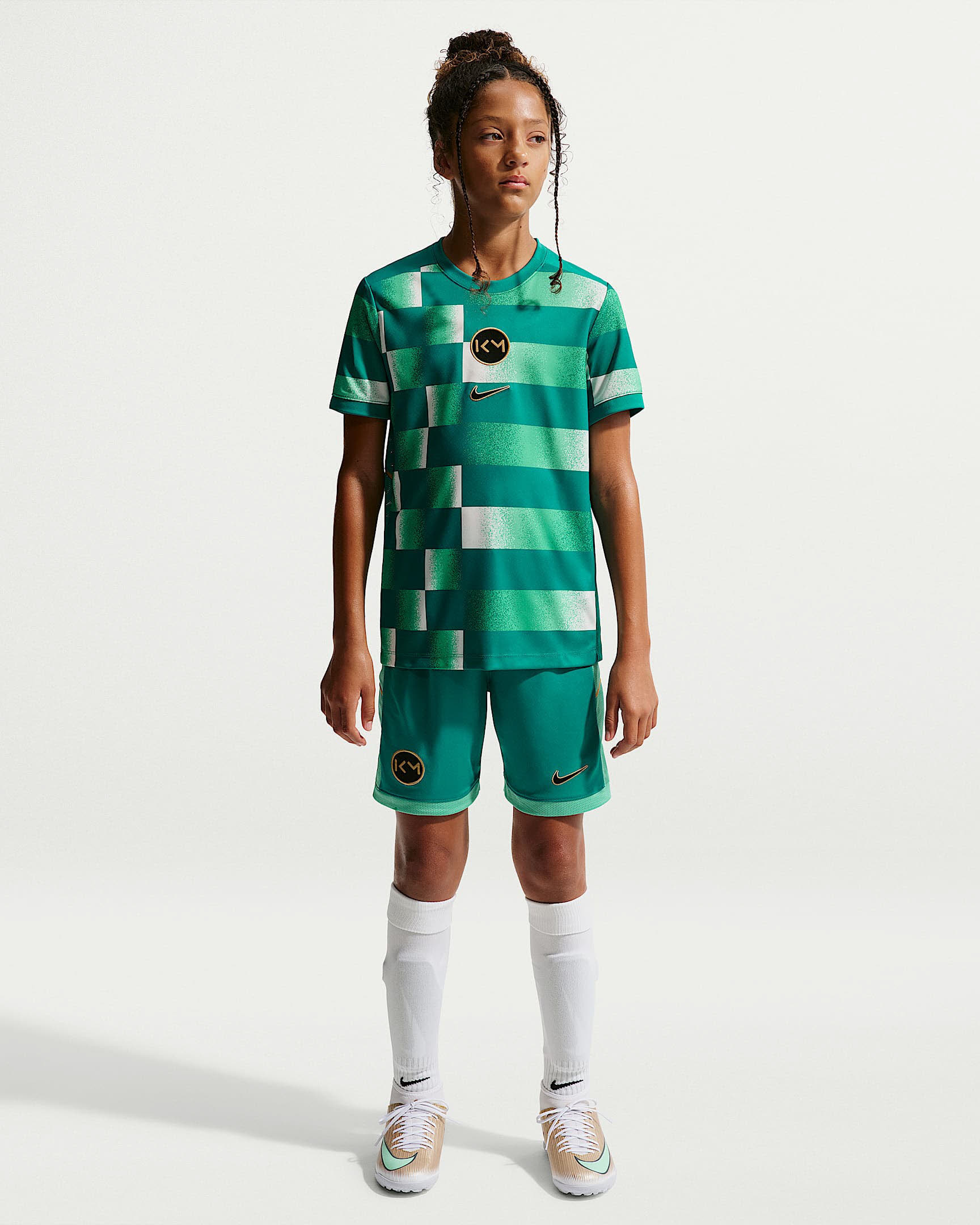 Kylian Mbappé Academy Dri-FIT Kurzarm-Fußballoberteil (ältere Kinder)