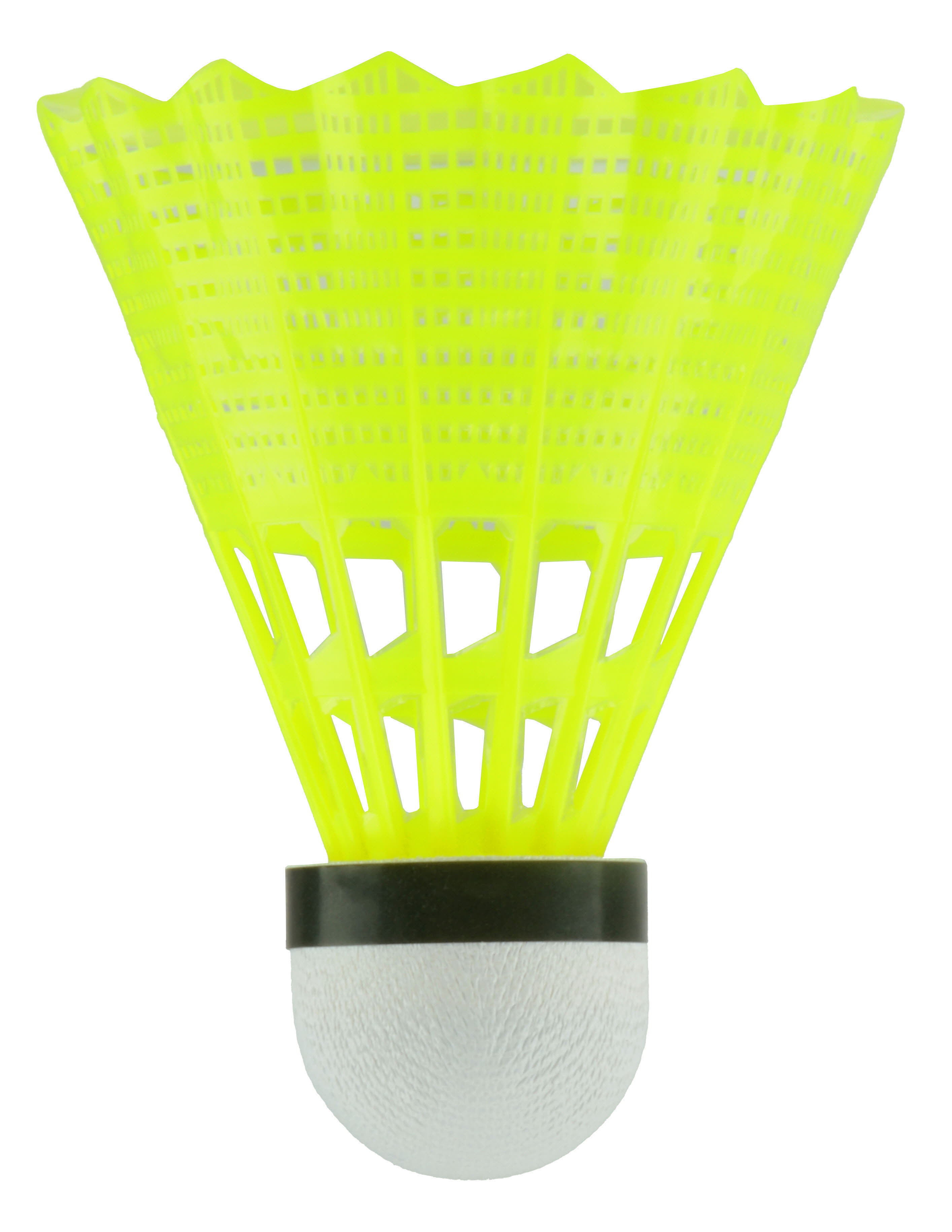 Talbot-Torro Badmintonball Tech 150, Kunststofffederball, 3er Dose, 2x weiß, 1x gelb