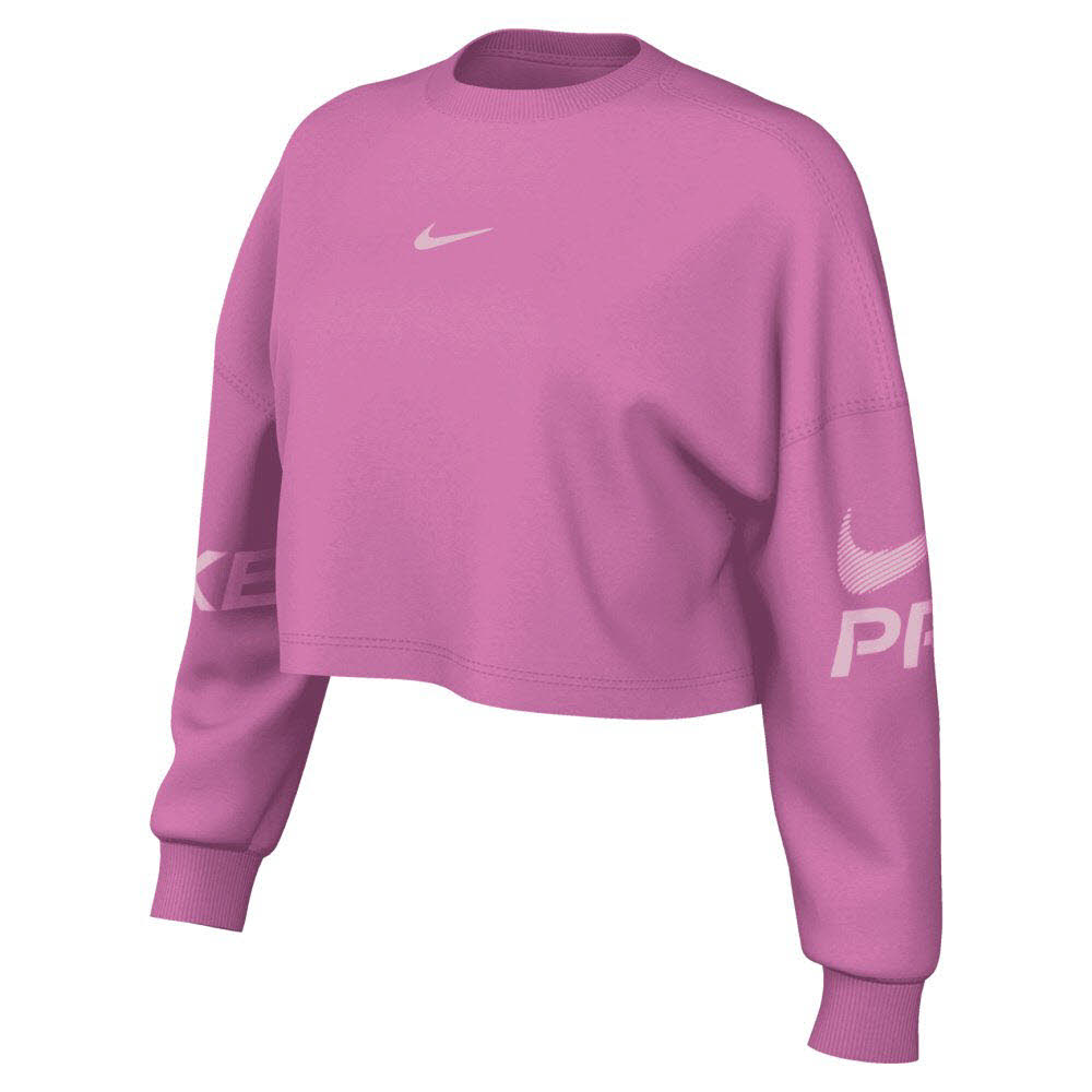 Nike Pro Weites Dri-FIT French-Terry-Sweatshirt mit Rundhalsausschnitt (Damen)
