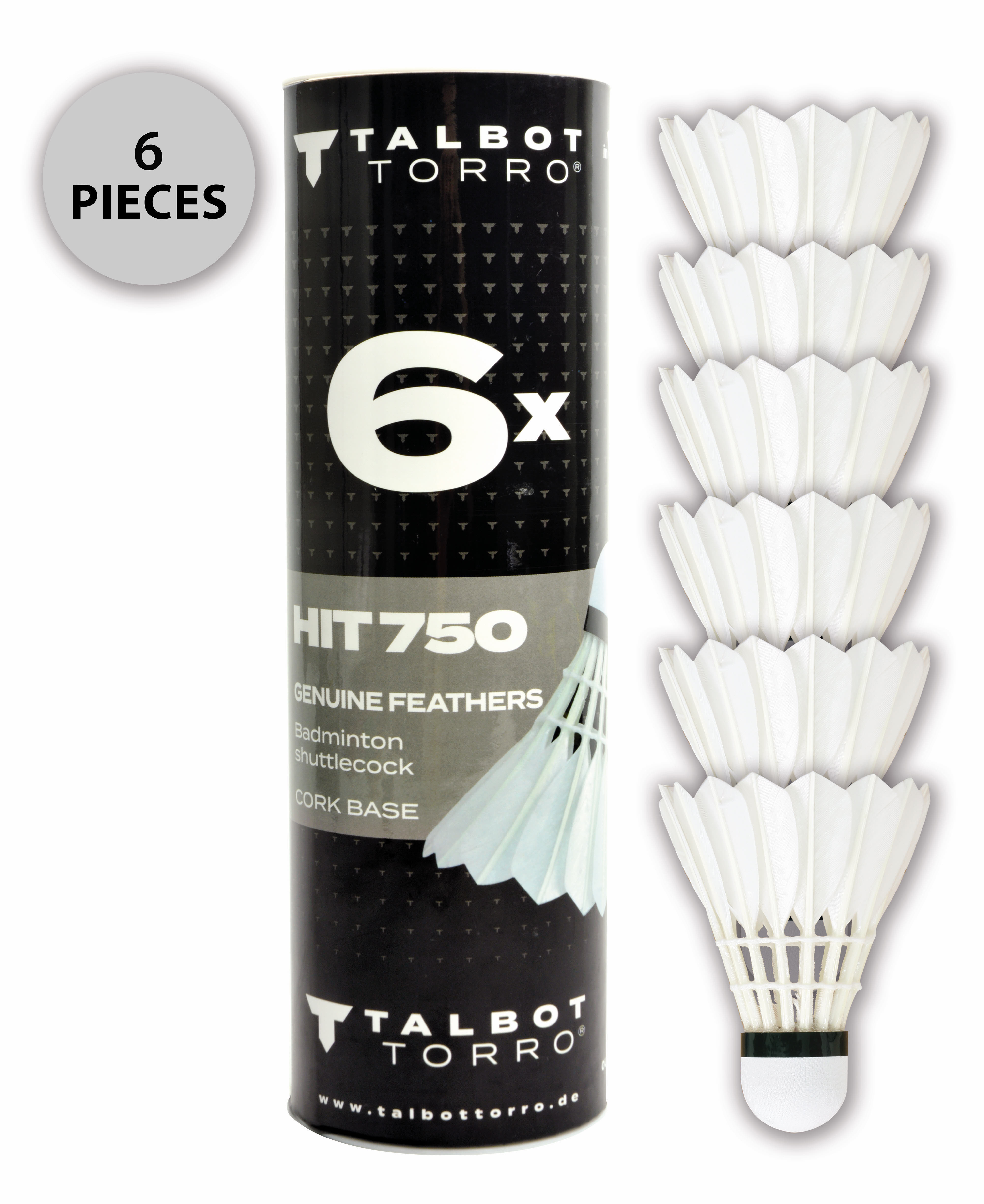 Talbot-Torro Badmintonball Hit 750 / Start 77 - langsam, 6er Dose