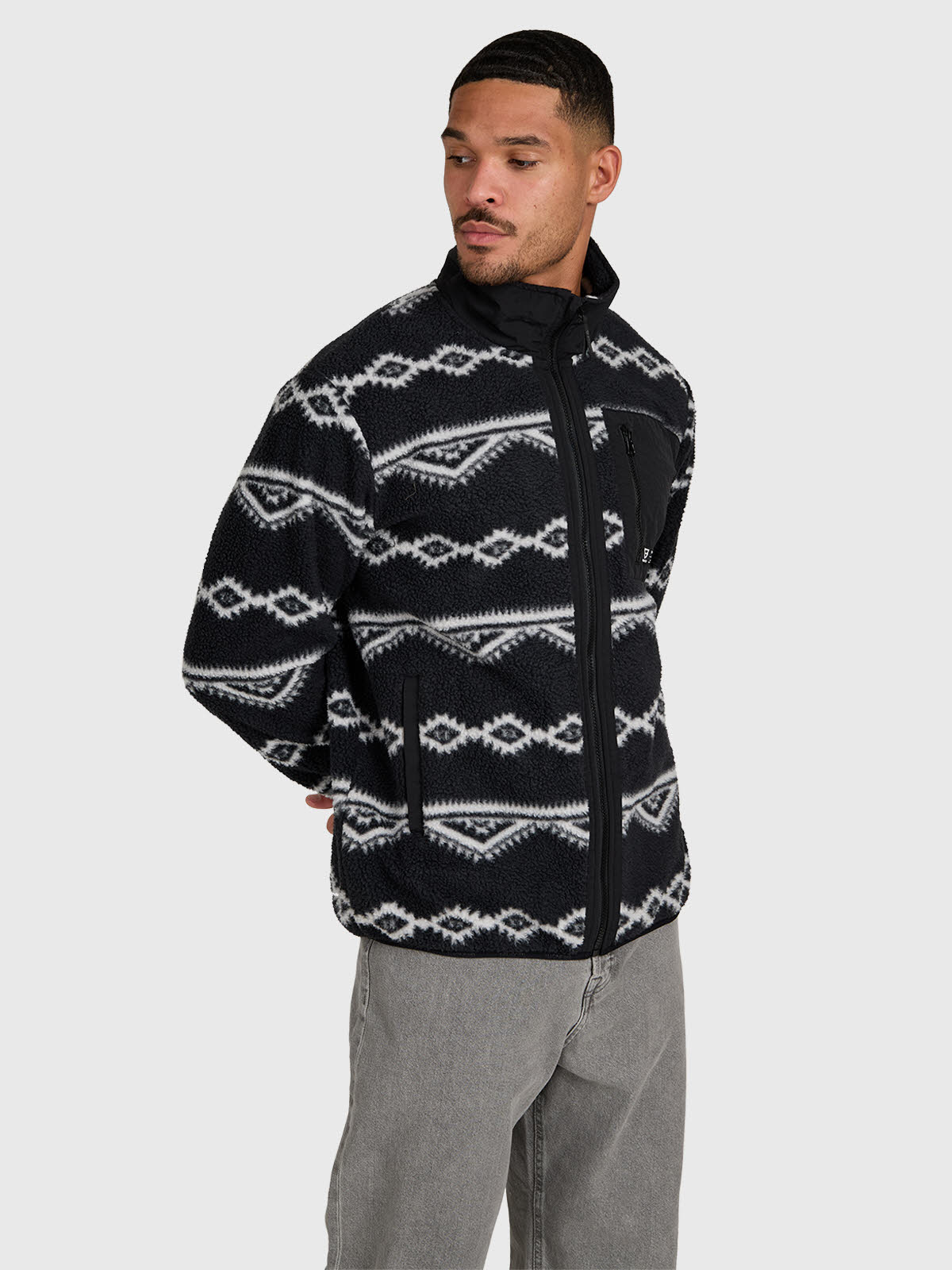 Kevio-Zip Men Urban Fleece