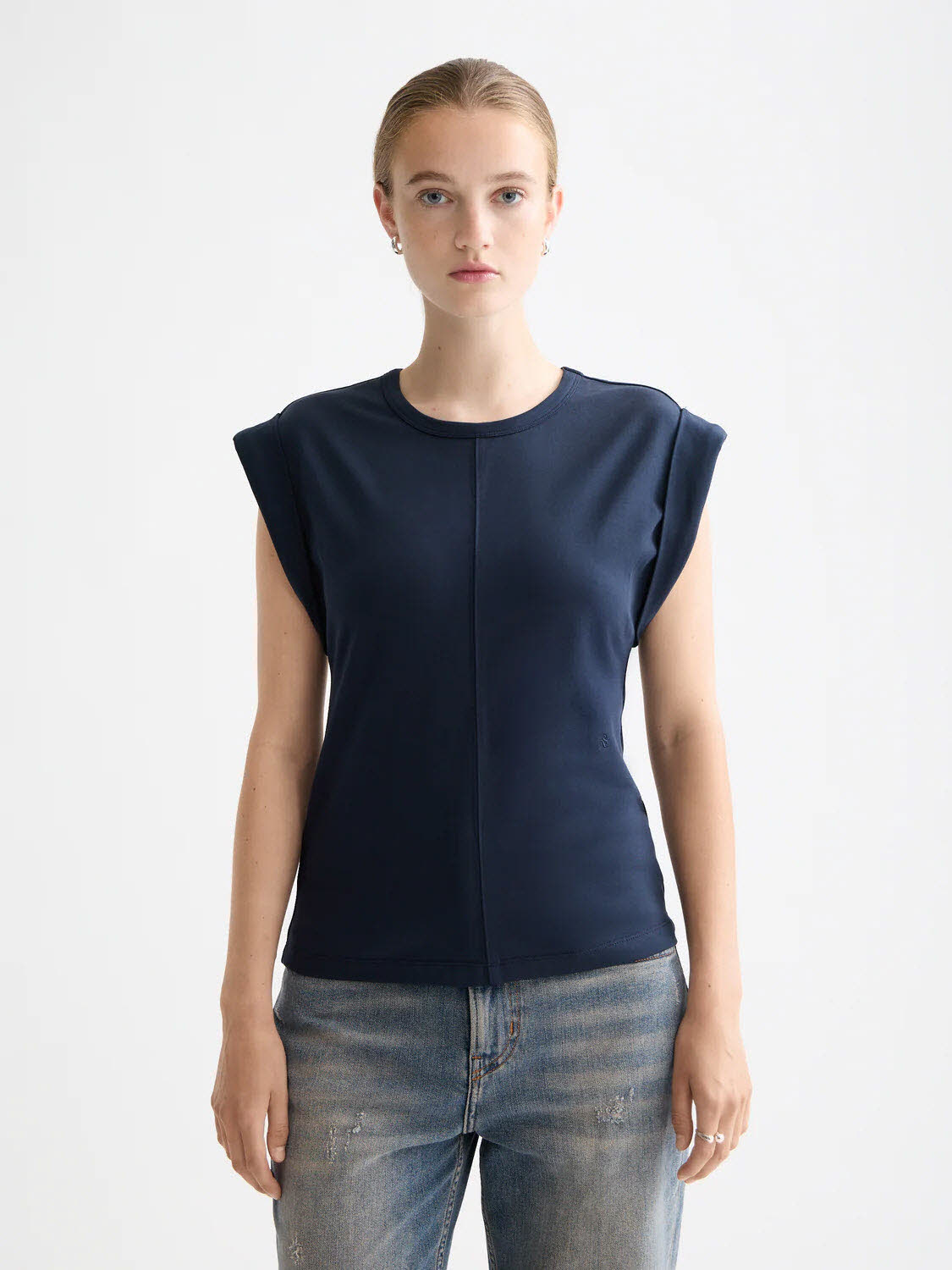 Scotch & Soda Fitted Rolled-up Sleeve T-Shirt Damen