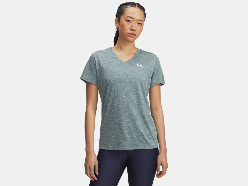 Under Armour Tech Twist Oberteil mit V-Ausschnitt. kurzärmlig für Damen