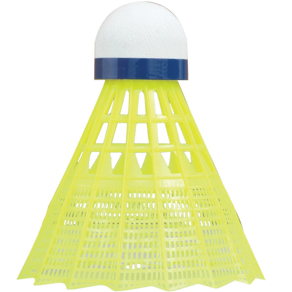 Talbot-Torro Badmintonball Tech 450, Premium Nylonfederball, 6er Dose, Korb:gelb blau/med.