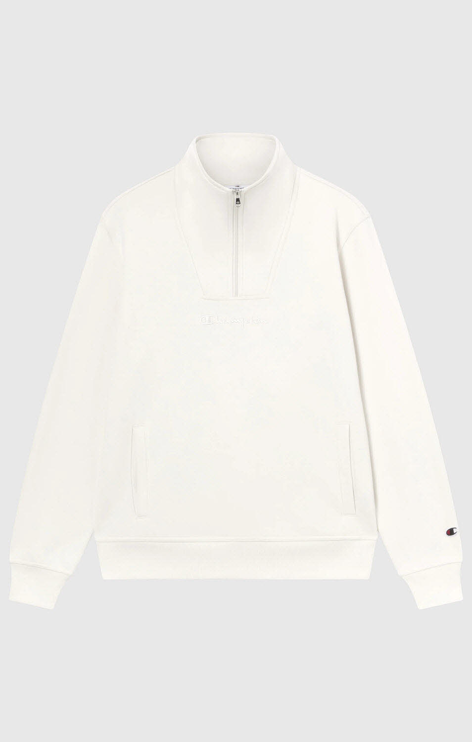 Champion Herren Fleece-Sweatshirt mit Halb-Reißverschluss Icons Creme