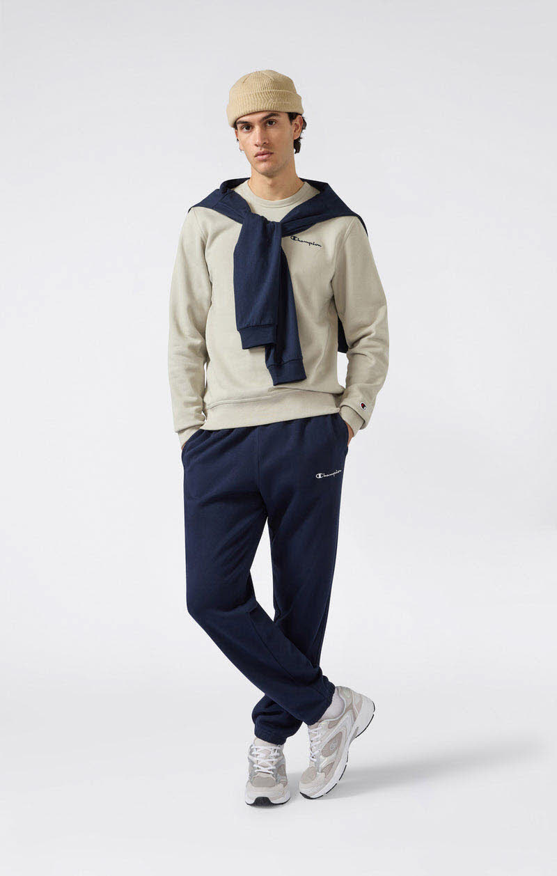 Champion Herren Fleece-Hose mit Elastischem Bündchen Icons Marineblau