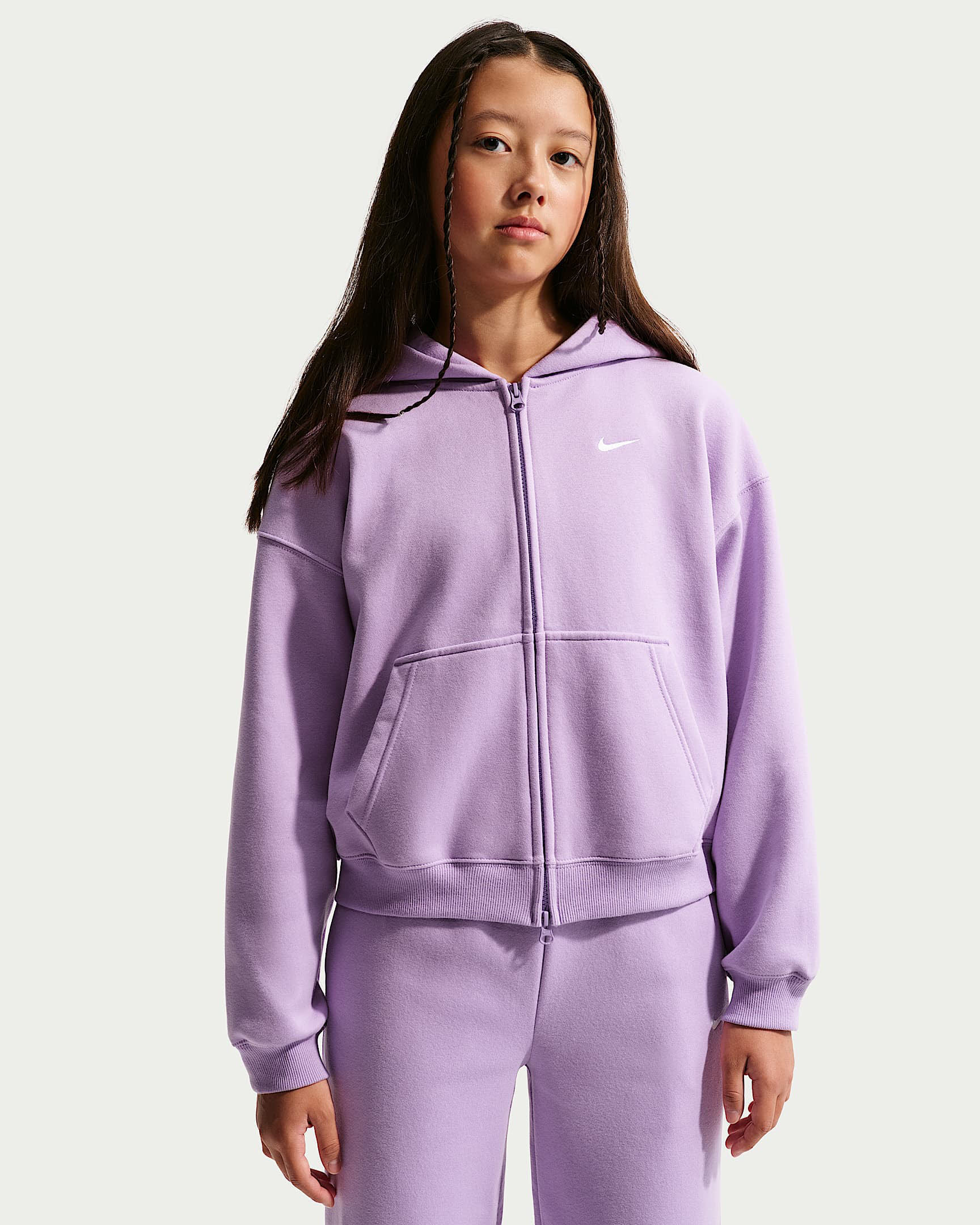 Nike Sportswear Studio Fleece Oversize-Kapuzenjacke für ältere Kinder (Mädchen)